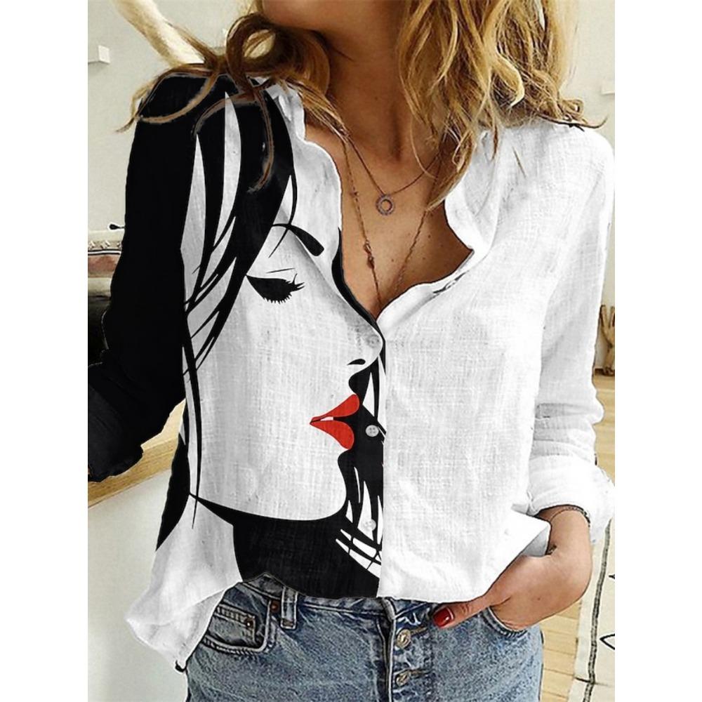 Temperament Loose Blouse Fashion Casual Woman Shirt Elegant Long Sleeve Shirt Woman Holiday Weekend Top