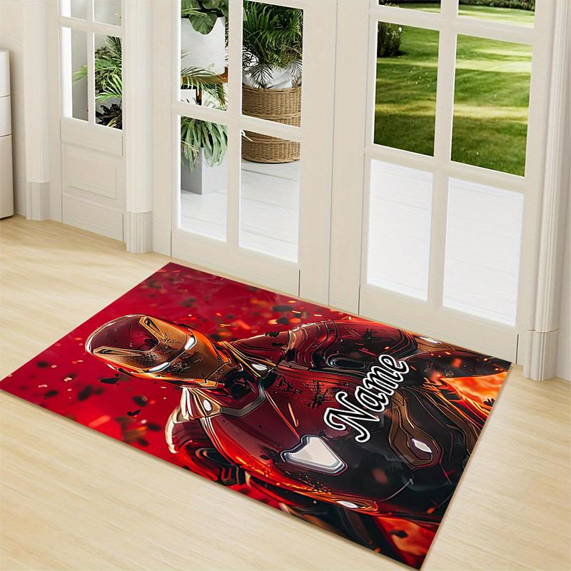 Custom Name "Iron Man: Power Glory" Carpet Rug Customizable Soft Washable Anti-Slip Home Living Room Sofa Mats Personalized Rug. 0909284