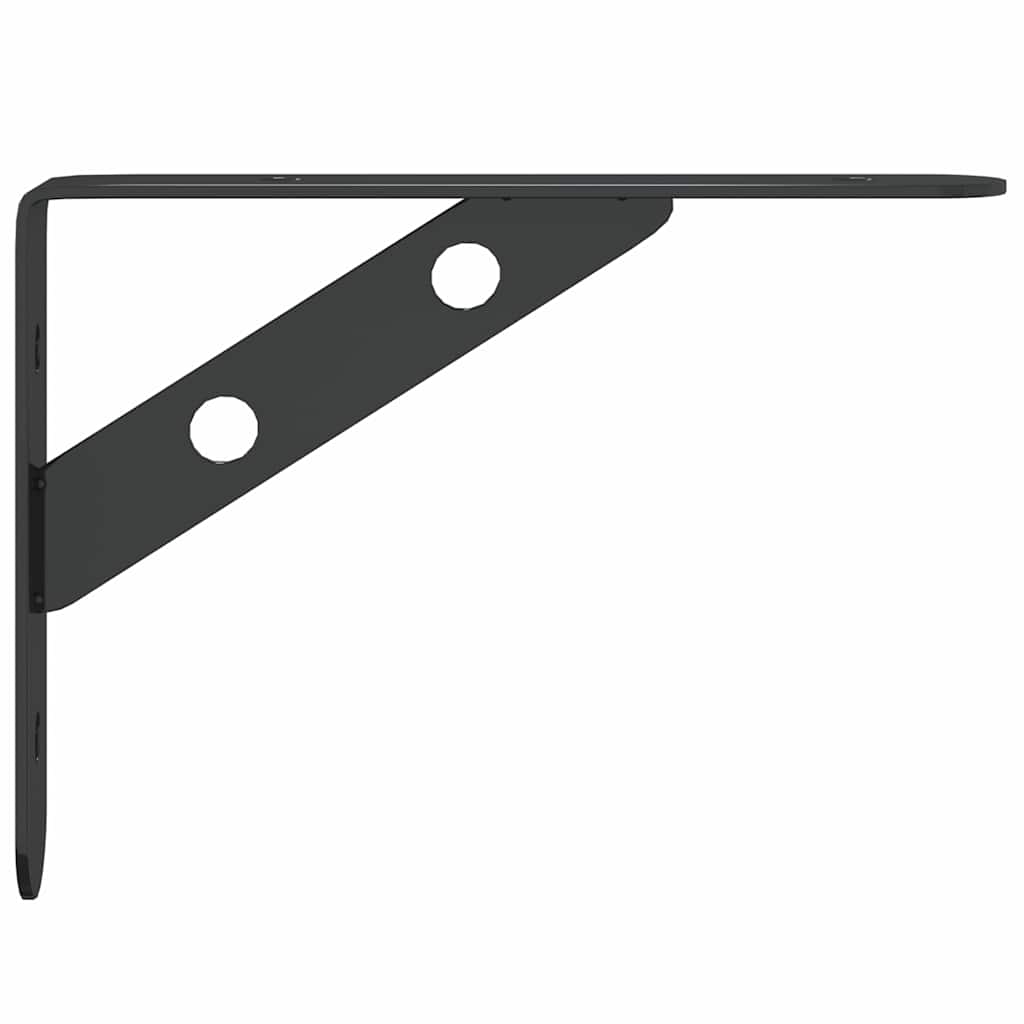 Shelf Brackets 4 pcs 15 x 2.5 x 11.5 cm Black Stainless Steel