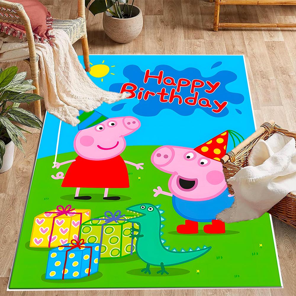 Peppa Pig's Colorful World Floor Rug Office Rug Perfect for Bedrooms Dining Room Outdoor Playrooms Antislip Carpet Office home decor
