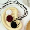 Long Lace-up Rope Chain with Big Flower Choker Necklace for Women Elegant 3 Pcs Separable Collar On Neck 2026 Fashion Jewelry