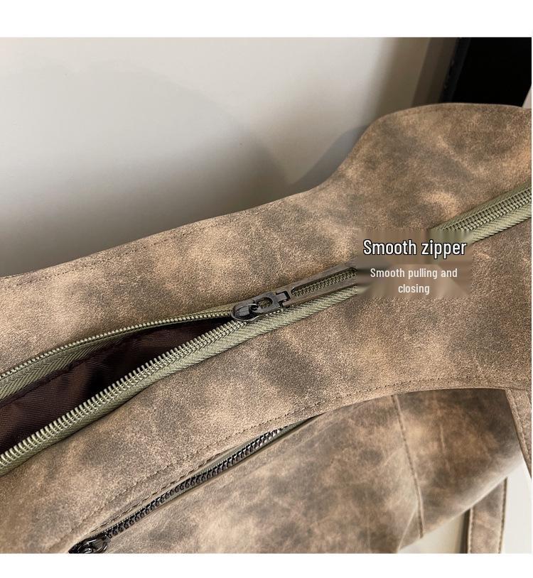 2025 Women's Retro Large-Capacity Frosted Tote, Shoulder, and Crossbody Bag