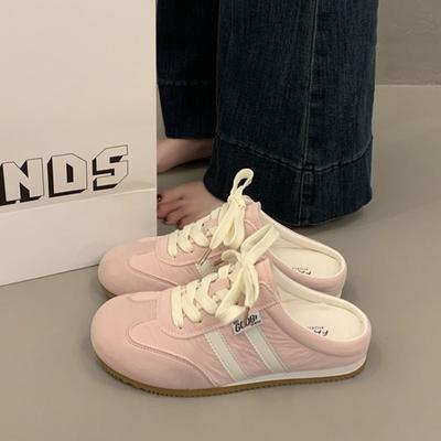 Baotou Slippers Women's Summer Outer Wear 2025 New Super Fire Moral Training Shoes Half Drag White Shoes Explosion One Pedal Forrest Gump Shoes