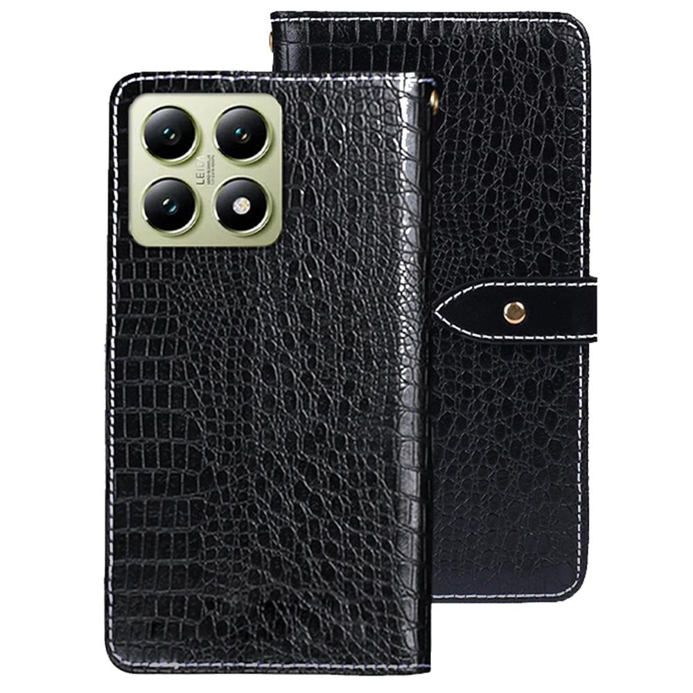 IDEWEI For Xiaomi 14T Case Crocodile Texture PU Leather Flip Phone Cover A