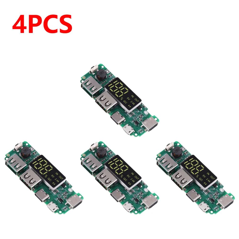 1-10pcs Mini 18650 Charging Module LED Dual USB 5V2.4A 2A /1A Micro/Type-C USB Mobile Power Bank Lithium Battery Charger Board