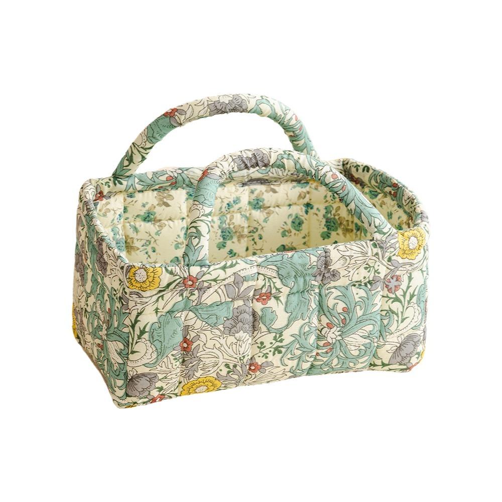 Large Capacity Storage Basket Floral Pattern Hampers Tote Bag Fabric Laundry Basket  Travel Tote Style 5