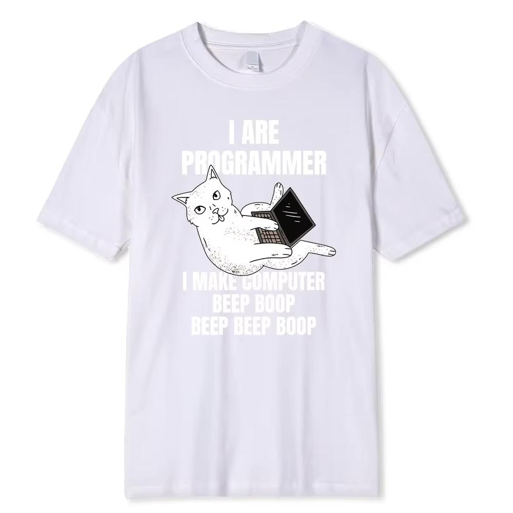 

I Make Computer Beep Boop Men I Are Programmer T-Shirt Cotton Fashion Clothing Tops Fashion Shirt 4XL