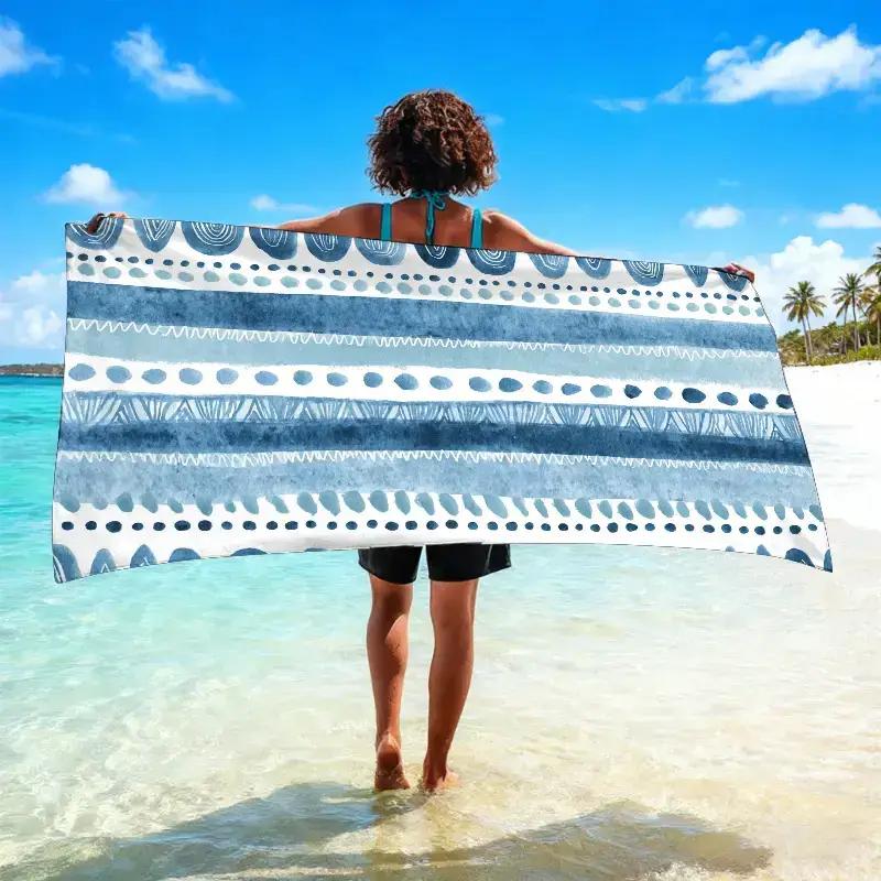 A Beach Towel Featuring a Theme of Emotional Wave Patterns, Designed for African Festival Beaches.Absorbent, And Quick-Drying,