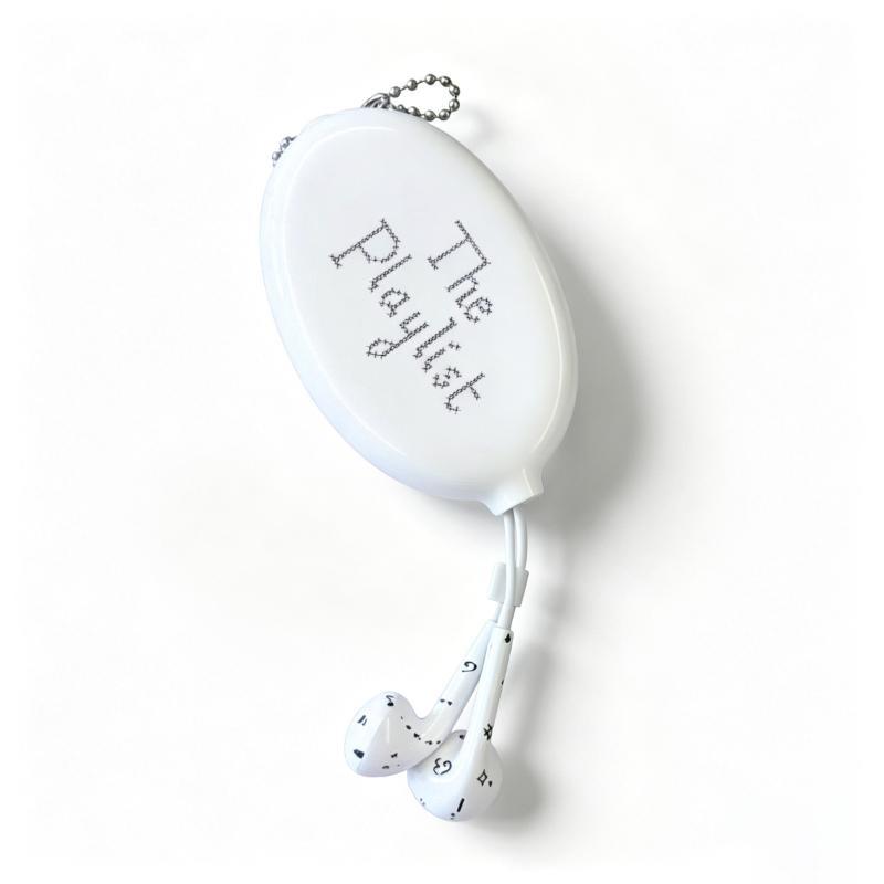 Cute Cartoon Pendant Keychain Harajuku Transparent Oval Earphone Storage Bag Portable Data Line Organizer Pouch