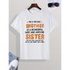 European sizes Men's "BROTHER SISTER" T-shirt, Round Neck Tee Casual Clothing, Spring And Summer