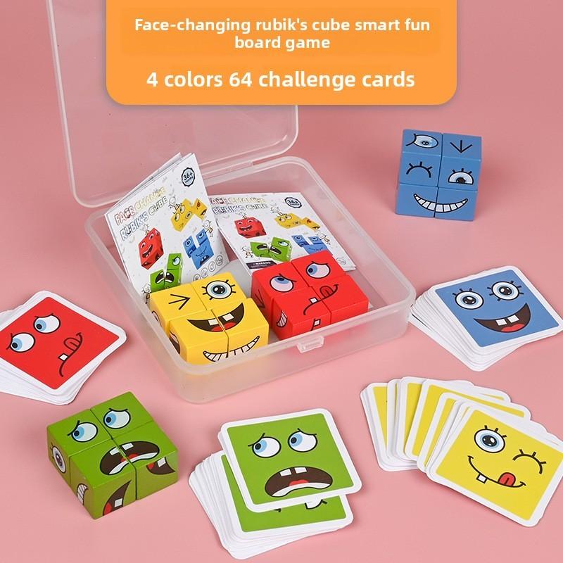 Puzzle Expression Wooden Children Puzzle Toy For Parent Interaction Child