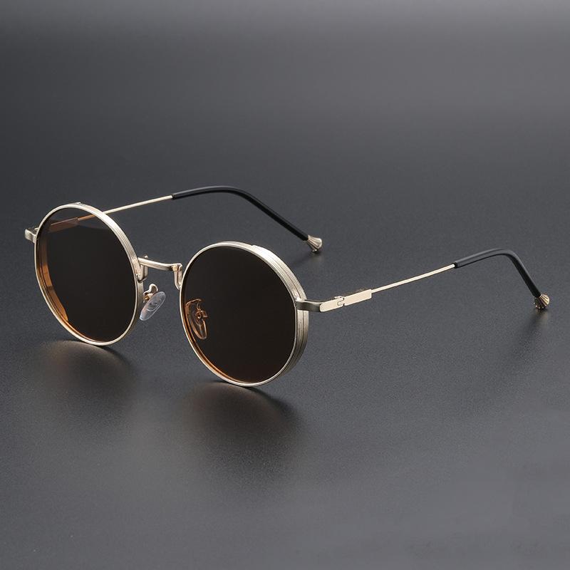 Retro Fashion High End Metal Round Frame Sunglasses For Women Ins Men Driving Special Sunglasses 2532