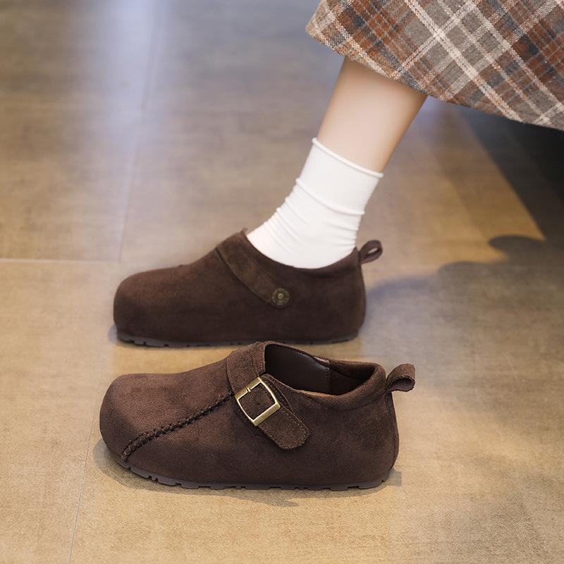 Stepping On Shit Feeling Retro Birkenstocks Women's Autumn and Winter 2025 New One-pedal Lazy Shoes Casual British Style Single Shoes
