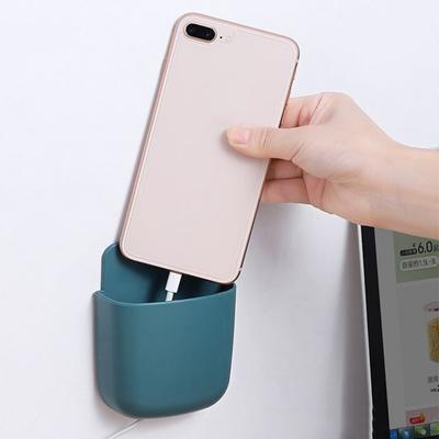 Wall Mounted Storage Box Mobile Phone Charging Holder Stand Rack Remote Control Storage Organizer Case For Air Conditioner Tv