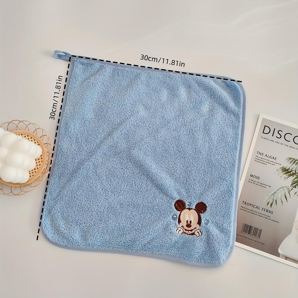 Set di 5 asciugamani quadrati Disney Ricamati Corallo Morbido Strofinaccio e Spugnetta