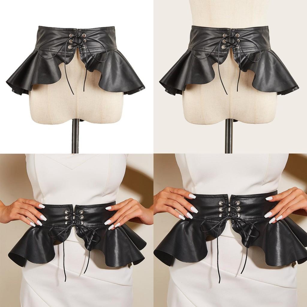 Fall Elegant Faux Leather Waist Belt With Hook Closure For Dresses And Tunics