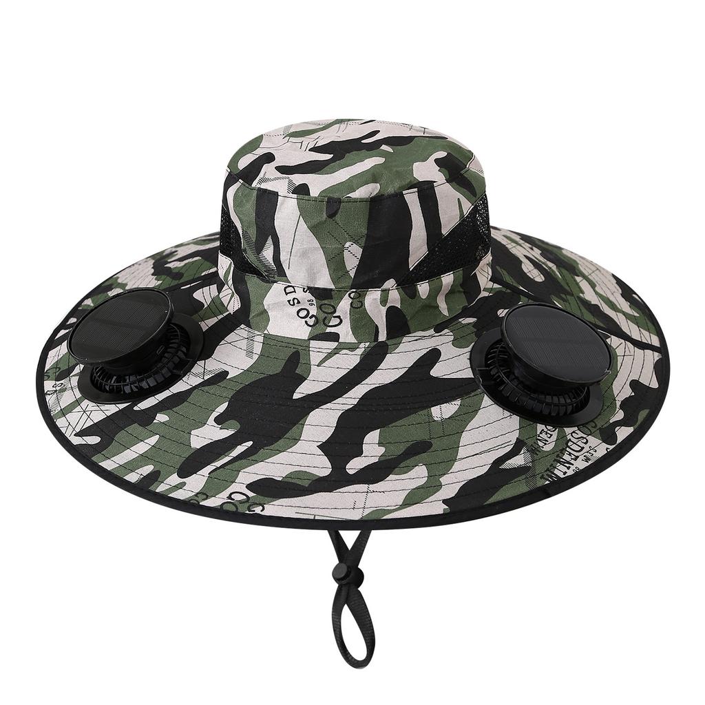 Summer for Outdoor Camping Fishing Hiking Cap Sunscreen Fisherman Hat SolarFan Cap Portable Solar Charging Cap with Fan Suitable