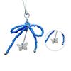 Sweet Beaded Bowknot Butterfly Charm Pendant Phone Strap Pocket Keychain Strap Hanging Decoration for Key Bag Purse