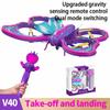 Neues V40 Glitzer Schmetterling Fernsteuerungsflugzeug 2,4 GHz Schwerkraftsensor Mini Drohne RC Quadcopter Kinderspielzeug Geschenk