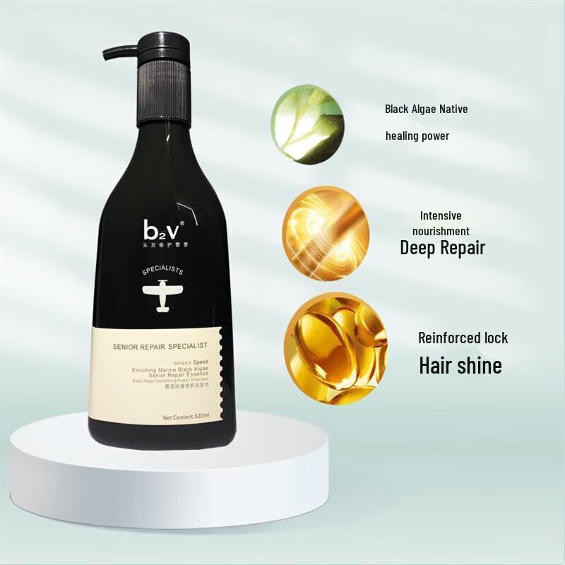 b2v Black Algae Frizz Repair Shampoo 520ml