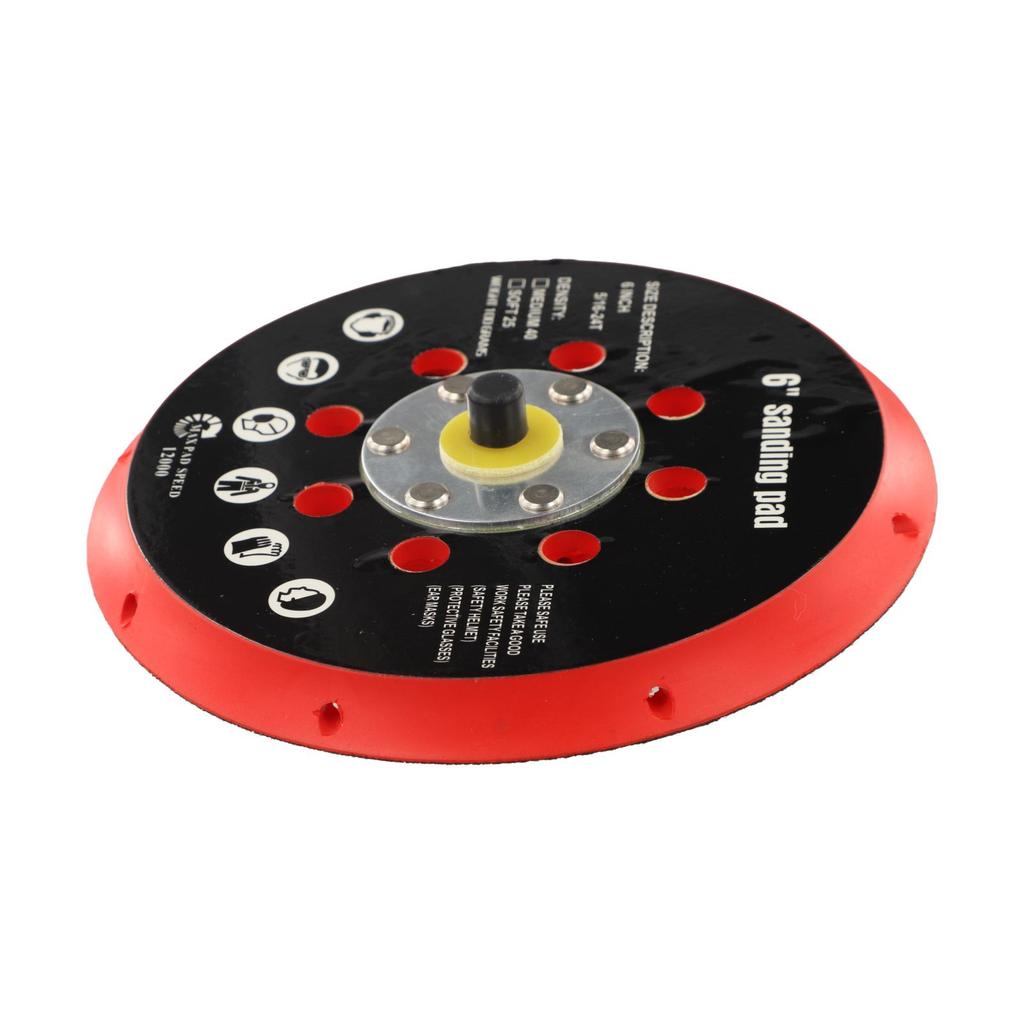 6 Inch 150mm Backing Pad with 17 Holes for Orbital Sanders Supporting High Speed Grinding and Sanding with Threaded Attachment