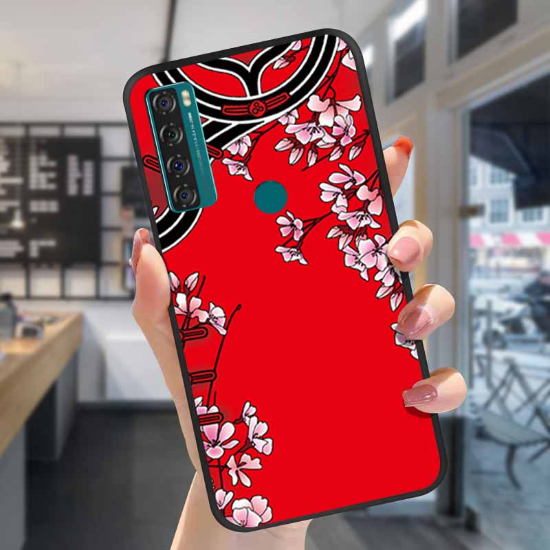 For TCL 20S Cases 20L 20se 20L+ 3D Relief Floral Silicone Emboss Covers For TCL 20S Back Cases Protective Coques Fundas TCL 20SE