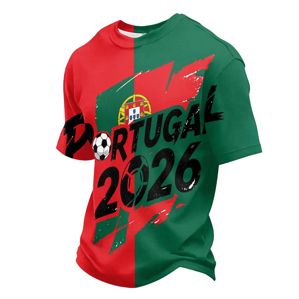 Men's Casual Soccer Print Quick Dry Crew Neck Lightweight Mesh Breathable Short Sleeve T-Shirt Suitable for Outdoor Sports and Daily Wear