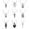 Transparent Heart Vial Perfume Bottle Necklaces for Titanium Steel Chain Make a