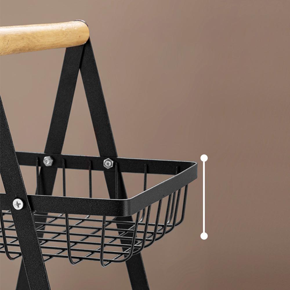 2/3-Tier Metal Fruit Basket Stand Foldable Kitchen Countertop Organizer For Vegetables Snacks Bread Storage Living Room Storage