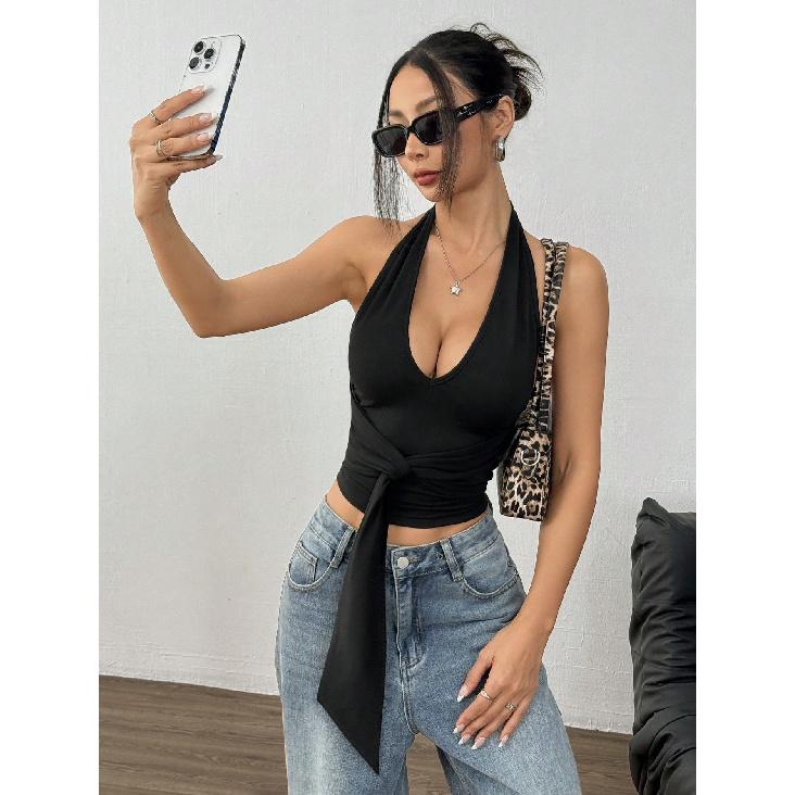 New Summer Casual Temperament Slim Fit Sexy Vest T-Shirt Sleeveless Suspender Versatile Top Strapless Women