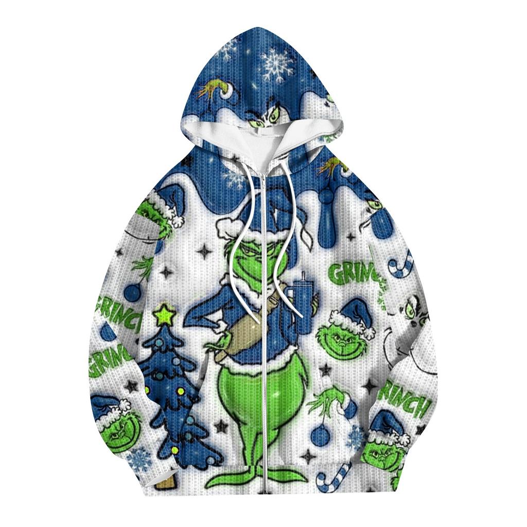 Women's Fashion Jacket Casual Printed Long-sleeved Hooded Cardigan Sweatshirts