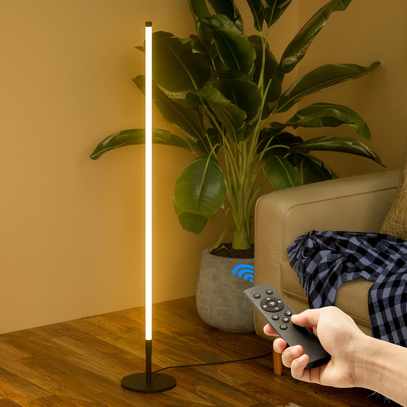 

Напольная светодиодная лампа MOTOSTAR, освещение на 360 градусов, высота 125 см, непрямое освещение, напольный светильник, скандинавский дизайн, пульт дистанционного управления, бесступенчатая регулировка яркости