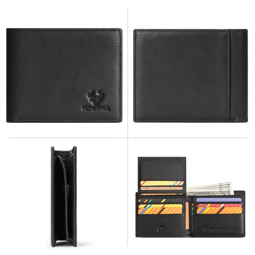 HUMERPAUL Men Wallet Leather Wallet Slim Card Case