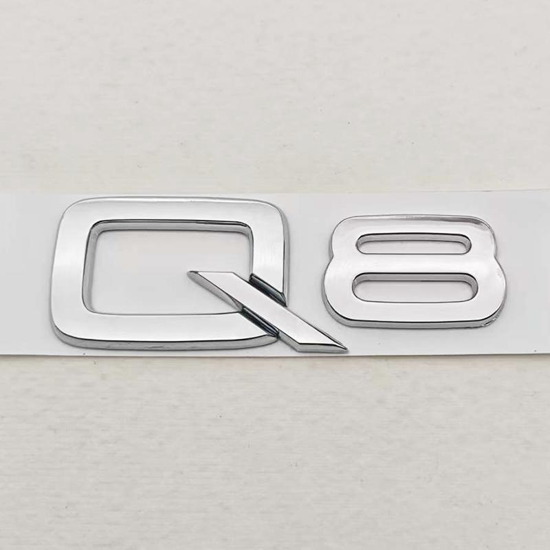 For  Audi Q7 Q8 Quattro Car Sticker Accessories ABS Logo Q7 Q8 Rear Trunk Badge Emblem Decals Auto Letters