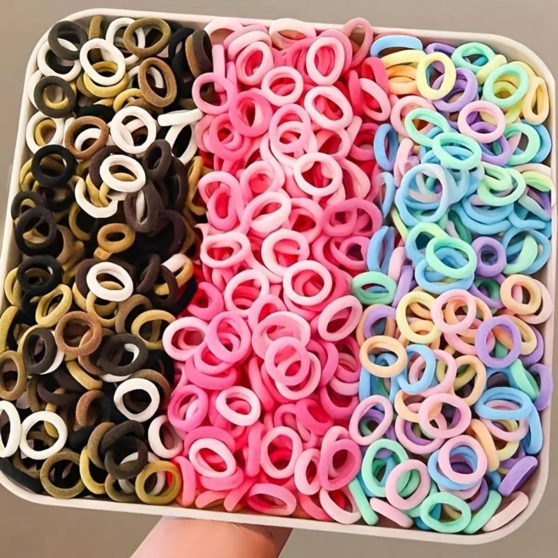 300Pcs Dopamine Gradual Change Color Seamless Hair Rope Children Hair Band High Elastic Towel Ring Candy Color Headband Hair Accessories