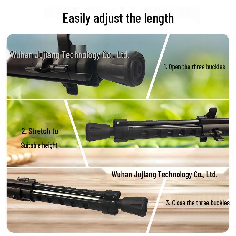 Folding Anti-Slip Walking Stick with Seat for Seniors Black - Standard Version