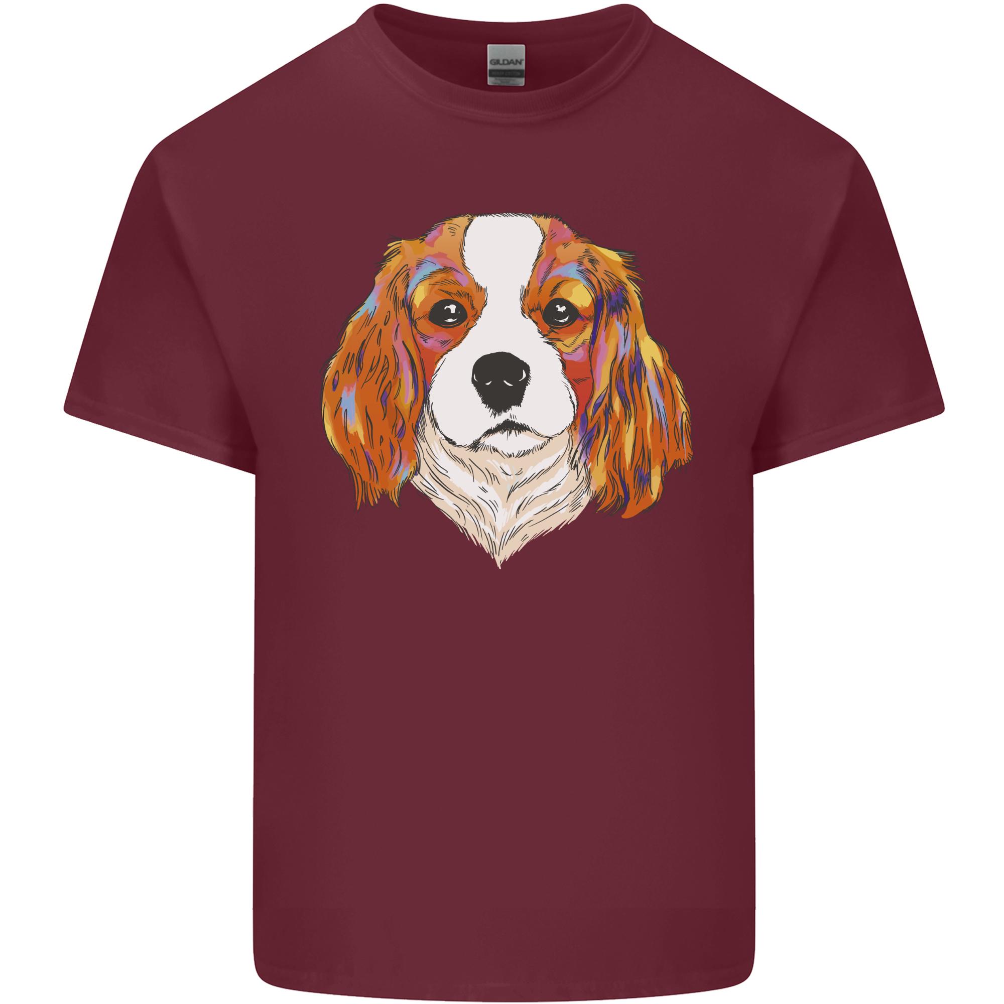 A Colourful King Charles Spaniel Dog Unisexs Light Cotton TShirt S