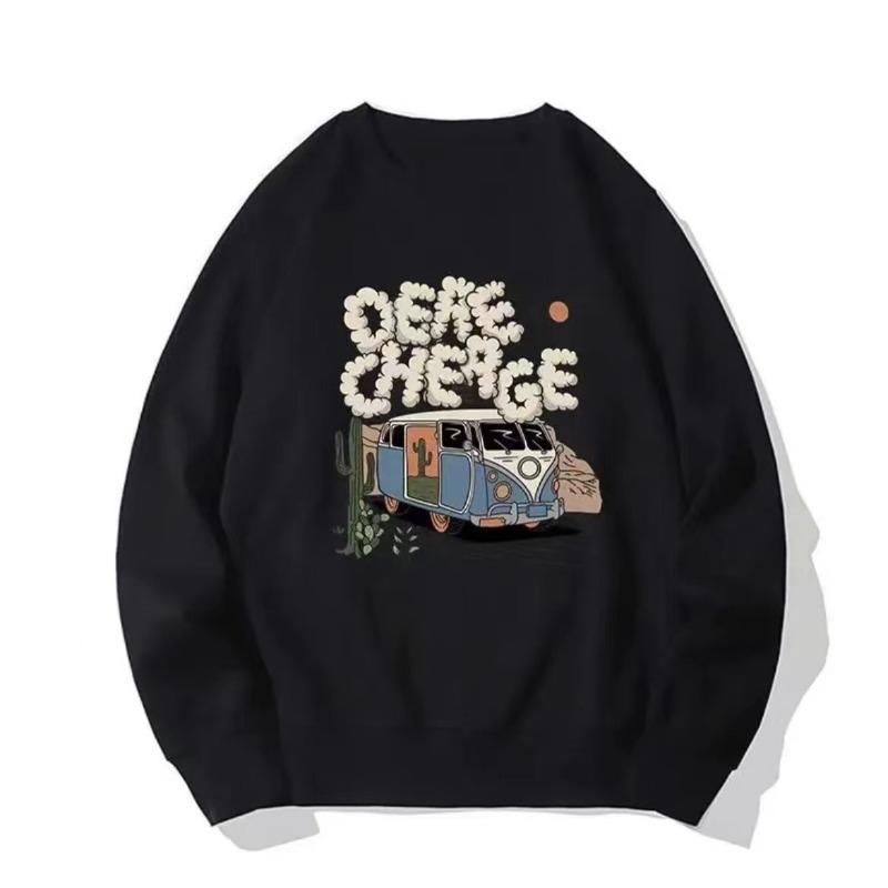 

Свободная спортивная повседневная толстовка в стиле ретро с круглым вырезом для женщин на осень и зиму, новый дизайн, маленькая куртка с длинными рукавами 2XL