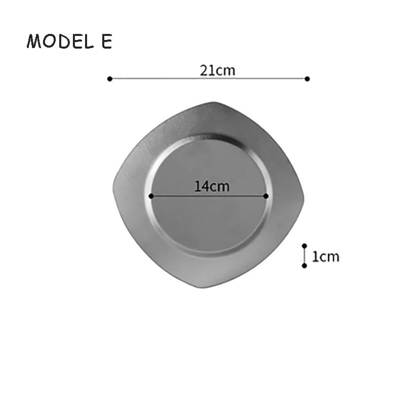 

Light Luxury Metal Dinner Plate, Household Breakfast Tools, Round Sushi Sashimi Tray, Stainless Steel Dish, Nordic Tableware