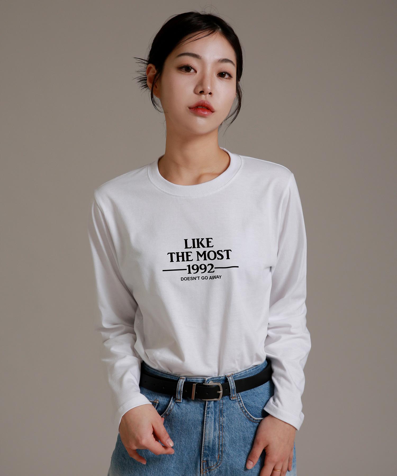 Футболка с логотипом Like The Most Most 1992, классический крой, с рукавами [Белый] White/M