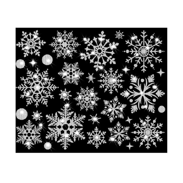 Christmas Snowflake Sticker Electrostatic Decal Wall Door Decorations Decal