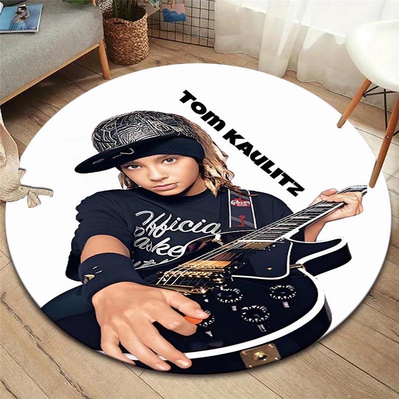 

Tokio hotel,Tom Kaulitz Round Area Rug,Carpet Rug for Living Room Bedroom Sofa Playroom Decor,Non-slip Floor Mat 120cmx120cm