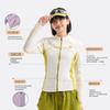 Womens Slim Fit Short Sports Jacket Quick Dry Color Block Stand Collar Zip Up Top Outdoor Hiking Camping