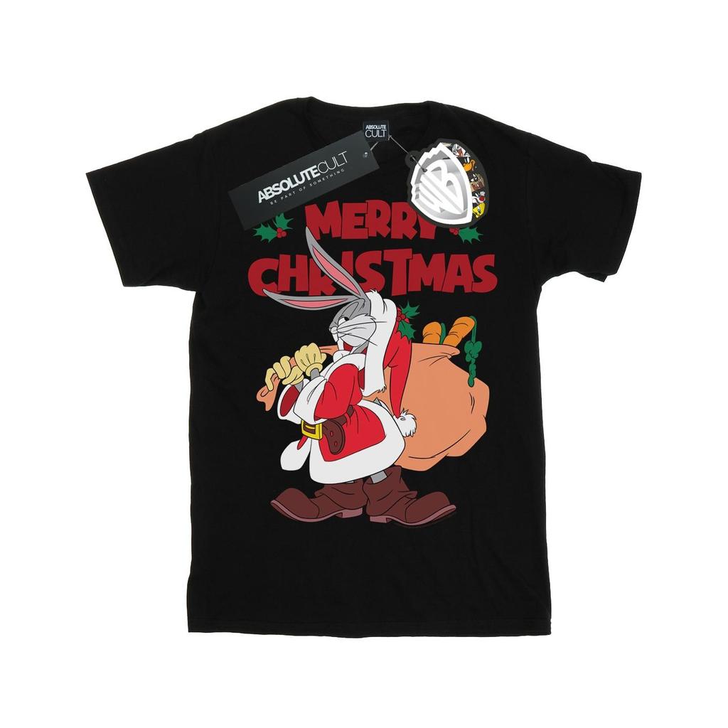 Looney Tunes Womens/Ladies Santa Bugs Bunny Cotton Boyfriend T-Shirt