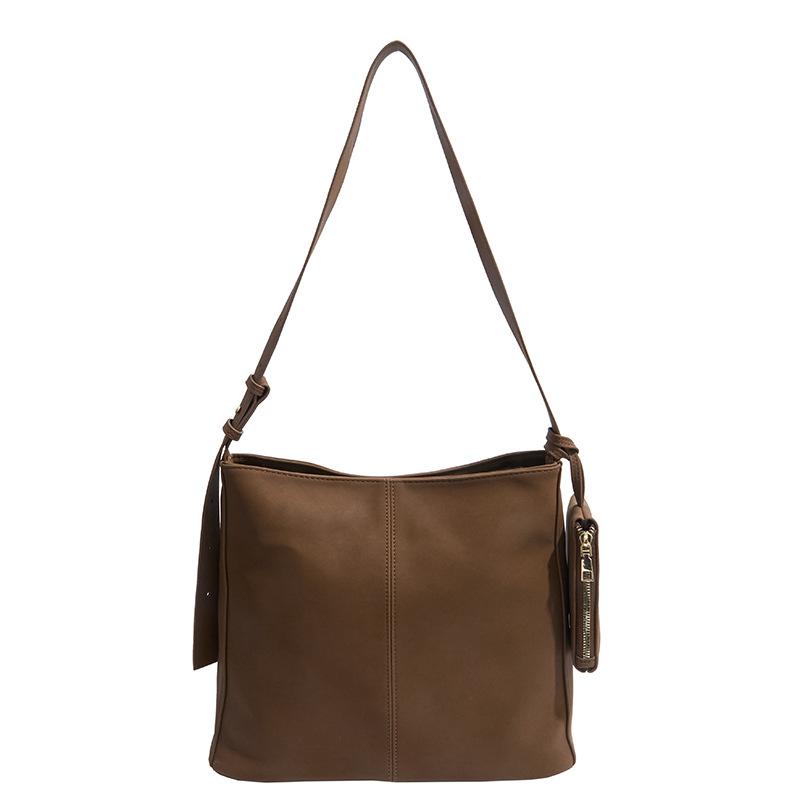 Sac rétro pour femme automne décontracté polyvalent sac à bandoulière grande capacité navetteur à large bande messager sac seau