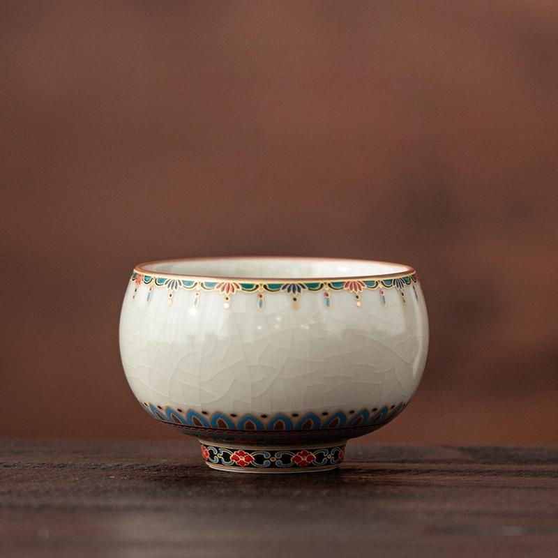 Dunhuang Merchandise Ru Kiln Meditation Cup Large Household Tea Master Cup Tea Cup Single High-end Teacup