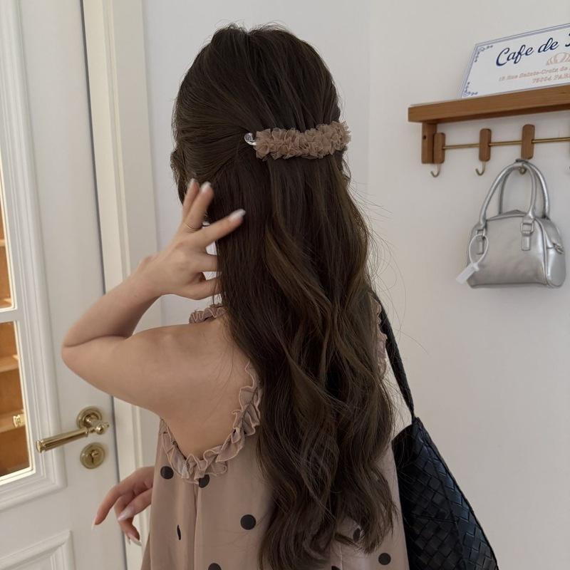 French Chiffon Solid Color Banana Claw Clip Fashion Ponytail Barrettes Large Hair Clip Hairpins Women Hair Accessories Gifts