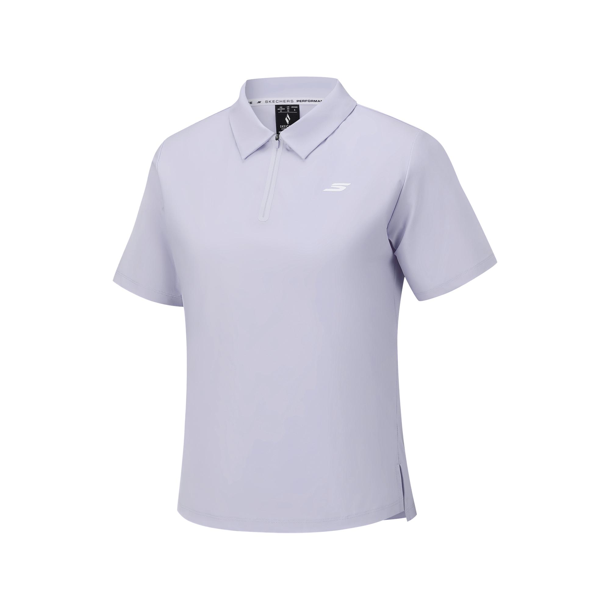 Skechers Solid Moisture-Wicking Breathable Polo Shirt Women tops P226W246-00FW S