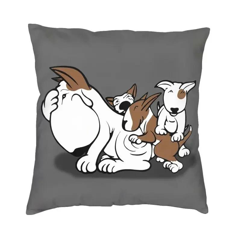 Suitable for Car Sofa Pillowcase British Bull Terrier Cushion Cover Kawaii Cute Dog