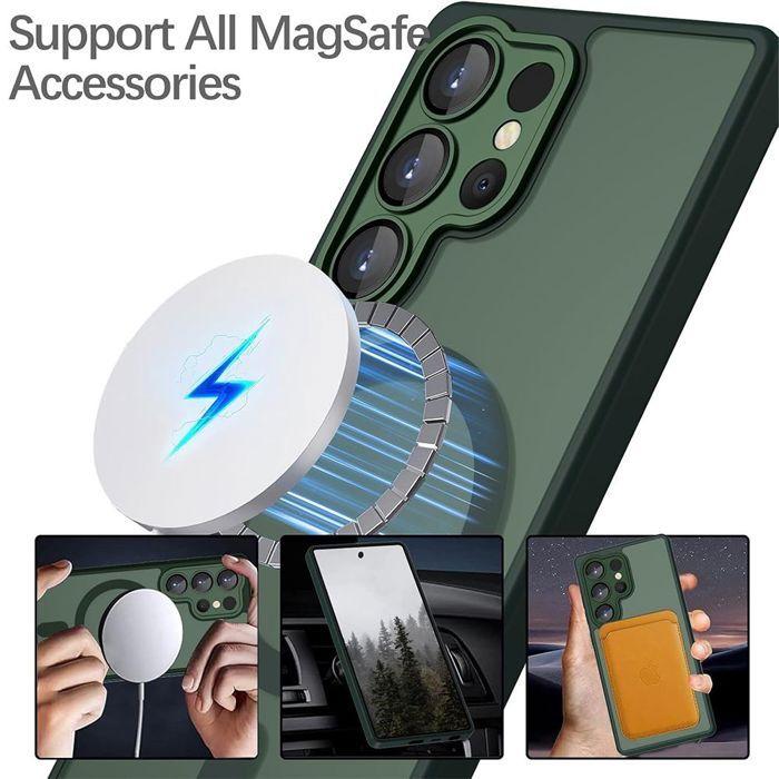 Coque Antichoc - BOOLING - pour Samsung Galaxy S26 Ultra - avec Anneau Magnétique - Vert Nuit - 2 Vitres
